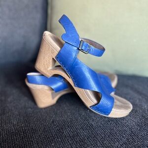 Dansko | Tasha Royal Blue Cut Out Heel  Blue Wedge Sandals | Sz 40
